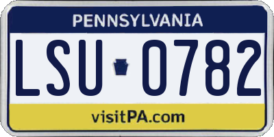 PA license plate LSU0782