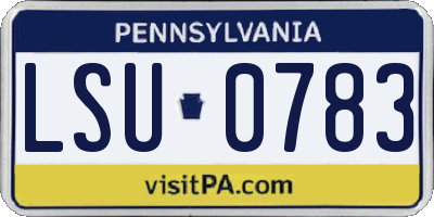 PA license plate LSU0783
