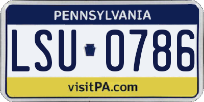 PA license plate LSU0786