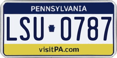 PA license plate LSU0787