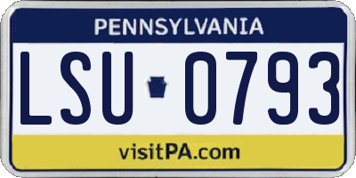PA license plate LSU0793