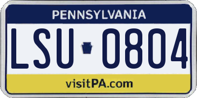 PA license plate LSU0804