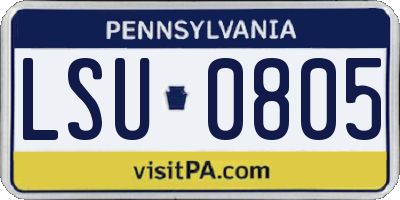PA license plate LSU0805