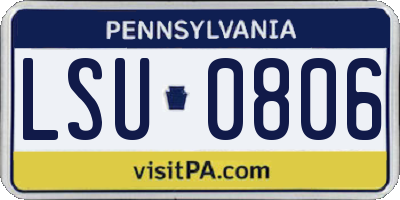 PA license plate LSU0806
