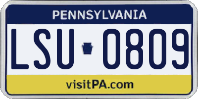 PA license plate LSU0809