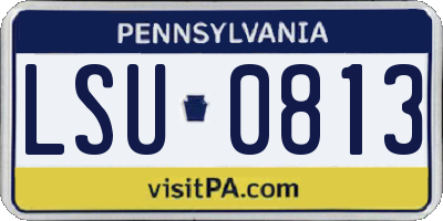 PA license plate LSU0813