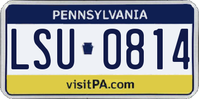 PA license plate LSU0814