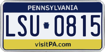 PA license plate LSU0815