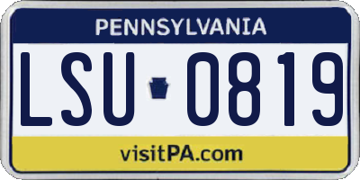 PA license plate LSU0819
