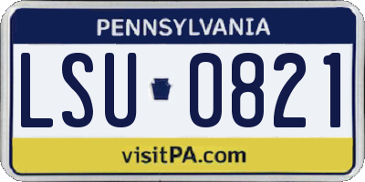 PA license plate LSU0821