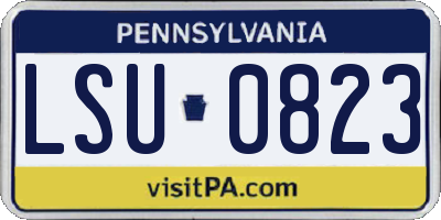 PA license plate LSU0823
