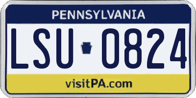 PA license plate LSU0824