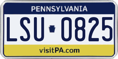 PA license plate LSU0825