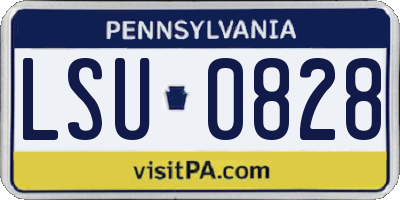 PA license plate LSU0828