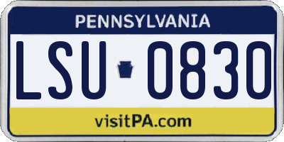 PA license plate LSU0830