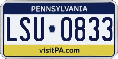 PA license plate LSU0833