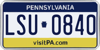 PA license plate LSU0840