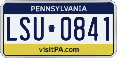 PA license plate LSU0841