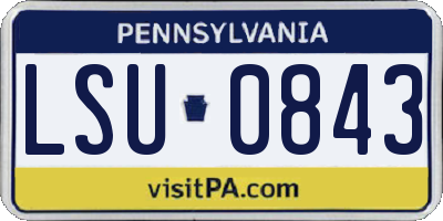PA license plate LSU0843