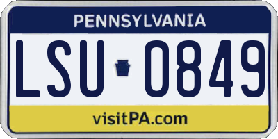 PA license plate LSU0849