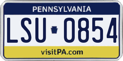 PA license plate LSU0854