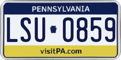 PA license plate LSU0859