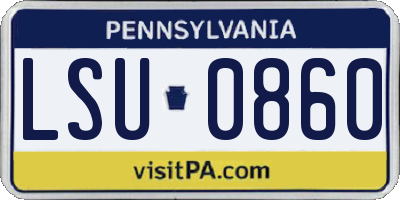 PA license plate LSU0860