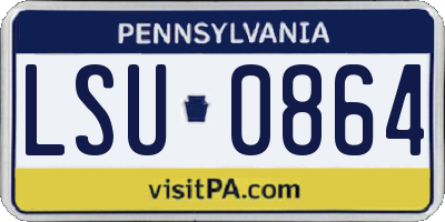 PA license plate LSU0864