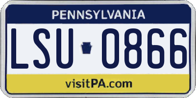 PA license plate LSU0866