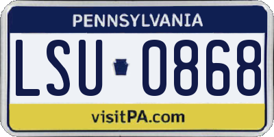 PA license plate LSU0868