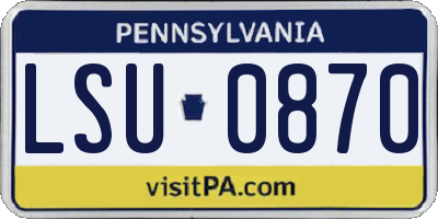 PA license plate LSU0870