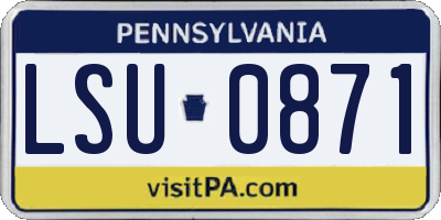 PA license plate LSU0871