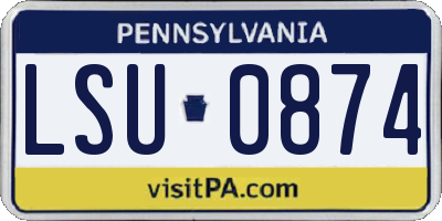 PA license plate LSU0874