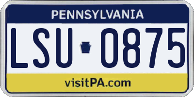 PA license plate LSU0875