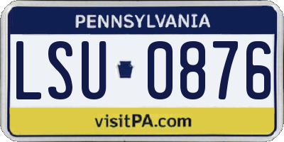 PA license plate LSU0876