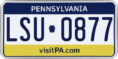 PA license plate LSU0877