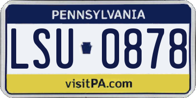 PA license plate LSU0878
