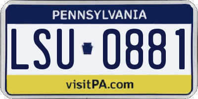 PA license plate LSU0881