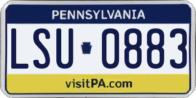 PA license plate LSU0883