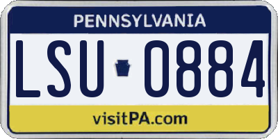 PA license plate LSU0884