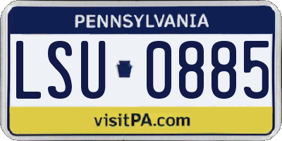 PA license plate LSU0885