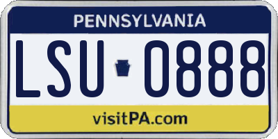 PA license plate LSU0888