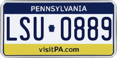 PA license plate LSU0889