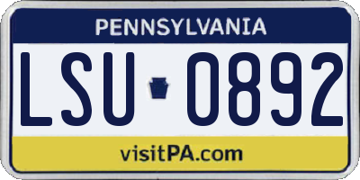 PA license plate LSU0892
