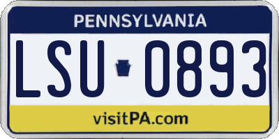 PA license plate LSU0893