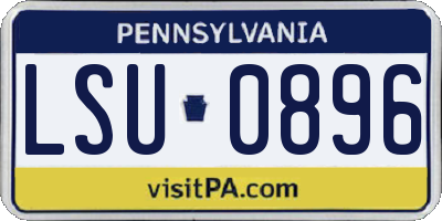 PA license plate LSU0896
