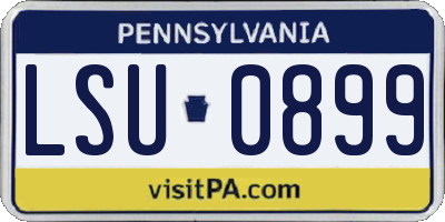 PA license plate LSU0899
