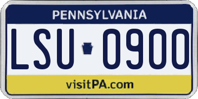 PA license plate LSU0900
