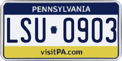 PA license plate LSU0903