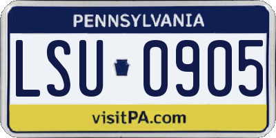 PA license plate LSU0905